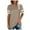 Khaki, variant on Women's Plus Size Short Sleeve Solid Color O-Neck Loose T-Shirt
