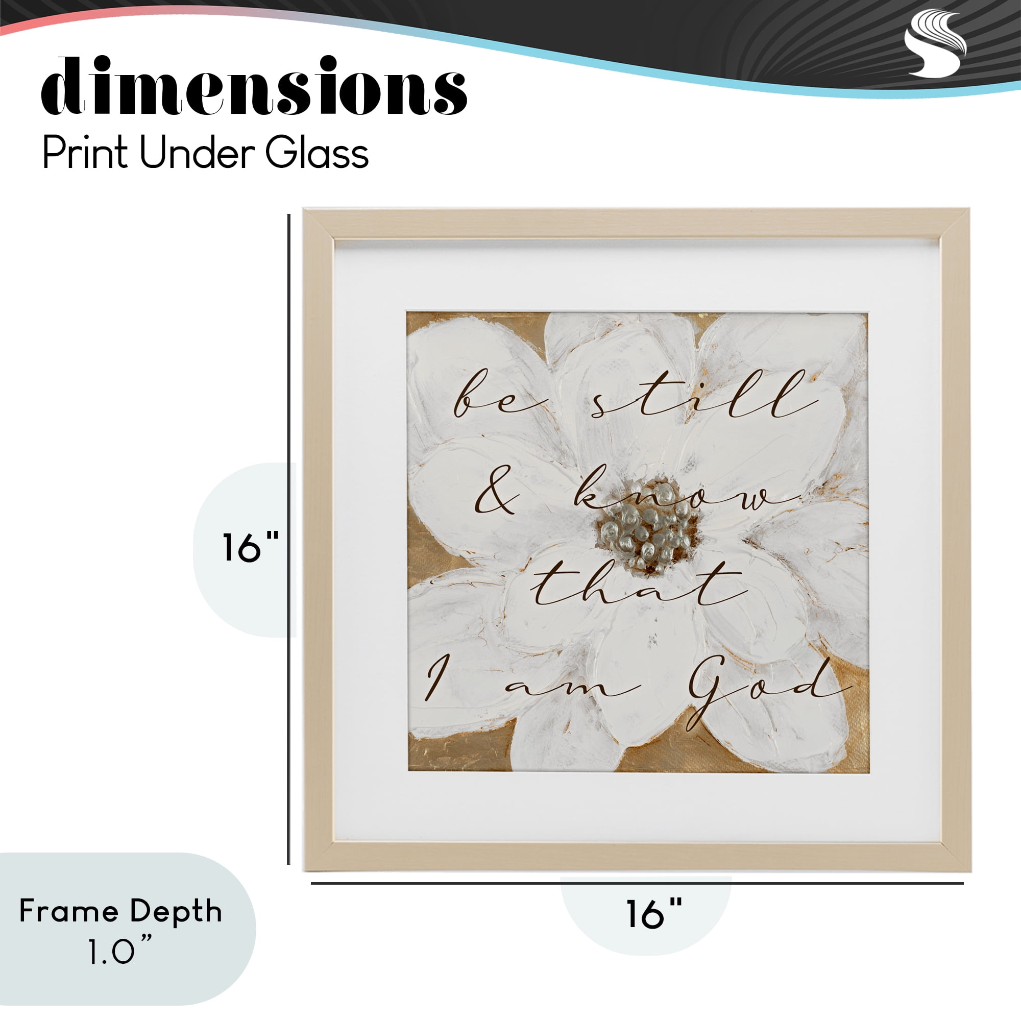 Stupell Industries Be Still with White Magnolia Birch Framed Print Under Glass, design by Lanie Loreth