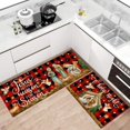 thumbnail image 2 of Merry Christmas Kitchen Rugs and Mats for Floor Set of 2,Buffalo Plaid O Holy Night Jesus Cardinal Xmas Winter Holiday Sink Mat Non Skid Washable for Home Farmhouse Decor 17"x47"+17"x30", 2 of 6