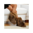 thumbnail image 5 of Women's Faux fur Boot Furry Fluffy Short Snow Boot Mid-Calf Boots Warm Comfortable Outdoor Flat Shoes, 5 of 9