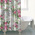 thumbnail image 4 of Pioneer Flower Floral Print Pattern Shower Curtain 84"x72" ,Bathroom Decorative Shower Curtains Set with 12 Hooks,Modern Waterproof Washable Shower Curtain, 4 of 6