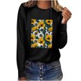 thumbnail image 1 of Pompotops T-shirt Décontracté Imprimé pour Femmes Col Rond Manches Longues Blouse, 1 of 7