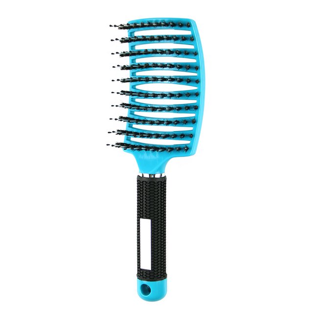 Peine de masaje de cerdas curvas grandes, peine multifunción para cabello rizado, peine de forma de arco curvado para cabello rizado