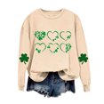 thumbnail image 5 of Tauxra Chandail à Manches Longues pour Femmes, Col Rond, Décontracté, avec Imprimé Trèfle de la Saint-Patrick, pour Fêtes de Fin d'Année, Tissu en Polyester Doux Teint en Fil, 5 of 5