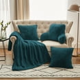thumbnail image 3 of Home Soft Things Solid Light Faux Fur Bedrest Pillow - Deep Teal - 20" x 18" x 17", 3 of 5