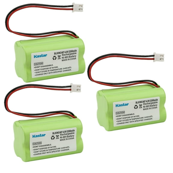Kastar 3-Pack BL93NC487 Ni-MH Battery 4.8V 2200mAh Replacement for Simkar 6600012, Simkar BL93NC487, At-Lite BL93NC484, BST Battery DAA700MAH4.8V, Cooper Industries 4-TD-800AA-HP 4TD800AAHP