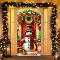 thumbnail image 4 of LmnLft Festive Santa Door Cover Curtain, Christmas Front Door Decoration Banner with Reindeer and Tree Print, Indoor Outdoor Holiday Home Entryway Décor, 4 of 8