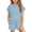 Blue, variant on 2 PC Girls Crew Neck Homewear Set Short Sleeve Top and Drawstring Shorts with Pockets Soft Casual Summer Outfit for Big Girls
