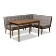 thumbnail image 2 of Baxton Studio Arvid Mid-Century Modern Gray Fabric Upholstered 3-Piece Wood Dining Nook Set, 2 of 7