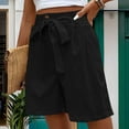 thumbnail image 5 of BLVB Womens Shorts Comfy Summer High Waist Casual Wide Leg Shorts for Women Trendy with Belt Pockets, 5 of 7