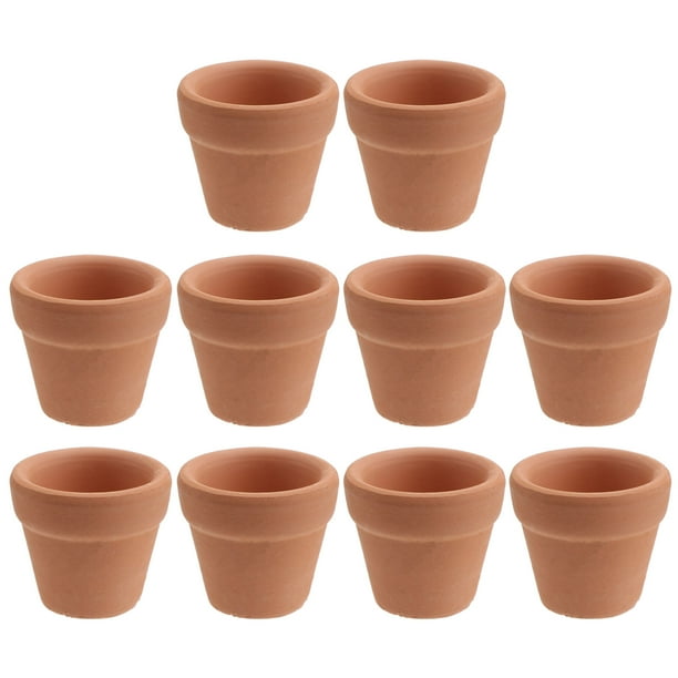 10Pcs 3x3cm Pequeño Mini maceta de terracota Arcilla Cerámica Maceta Macetero Cactus Macetas suculentas Vivero Ideal para plantas Manualidades Favor de la boda