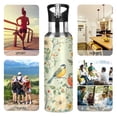 thumbnail image 7 of Yayeee 20oz Insulated Water Bottle Double Wall Stainless Steel with Flip Straw Lid, Green Floral Pattern, 7 of 7
