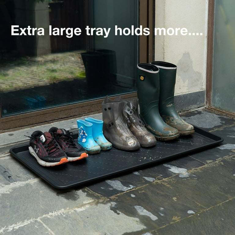 All Weather Boot Tray, Extra Large Size by Trimate -Water Resistant  Plastic, Multi-Purpose for Shoes, Pet Feeding Trays, Mudroom Entryway,  Garage