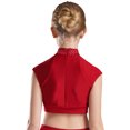 thumbnail image 5 of CHICTRY Kids Girls 2pcs Dance Outfit Racer Back Crop Top with Shorts Clothing Sets for Sport Burgundy 12, 5 of 7