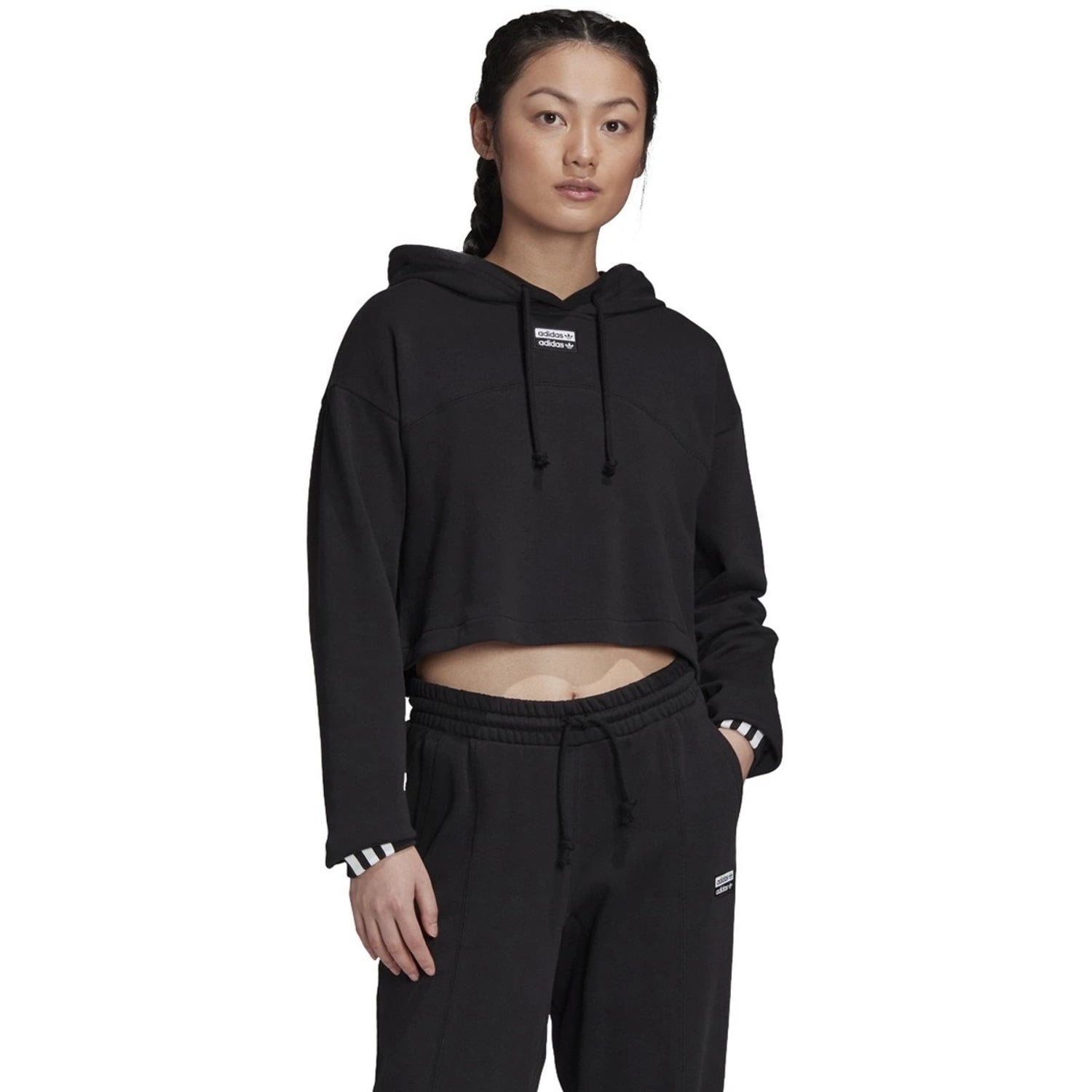 GD3090] Womens Adidas Originals Cropped Hoodie - Walmart.com