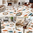 thumbnail image 5 of Boho Geometric Area Rug 5x8 FT, Non Slip Bedroom Throw Carpet, Ethnic Feathers Patterns Retro Farmhouse Washable Soft Floor Carpet Non-Shedding Rug for Living Room Nursery Dorm Office, 5 of 9