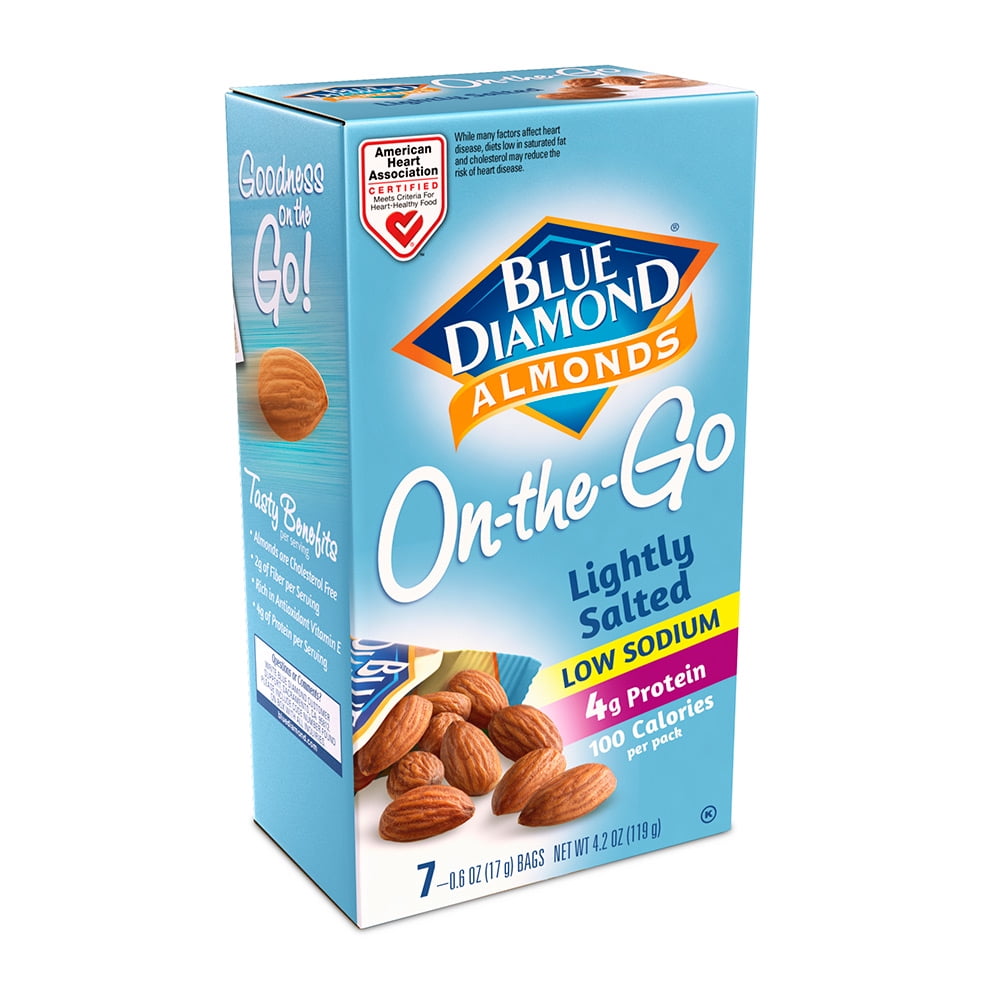 Blue Diamond OntheGo Lightly Salted Almonds, 0.6 Oz., 7 Count