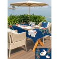 thumbnail image 5 of Outdoor Tablecloth with Umbrella Hole for Patio/Picnic/Party/Camping, Navy Blue Cute Bunnies Waterproof Table Cloth Rectangle Table Cover Washable, Farmhouse Rustic Floral Botanical (60"x 84"), 5 of 8