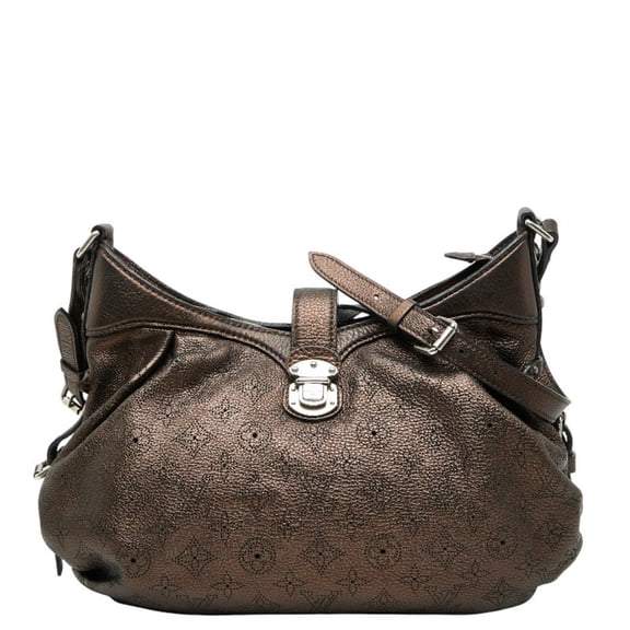 Pre-Owned Louis Vuitton Monogram Mahina L Handbag M95766, Moldore Brown Leather,... (Good)
