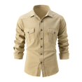 thumbnail image 1 of XDZJLR Mens Shirts Spring And Autumn Washed Stretch Fashion Business Long Sleeve Jacket Shirts for Men, 1 of 7
