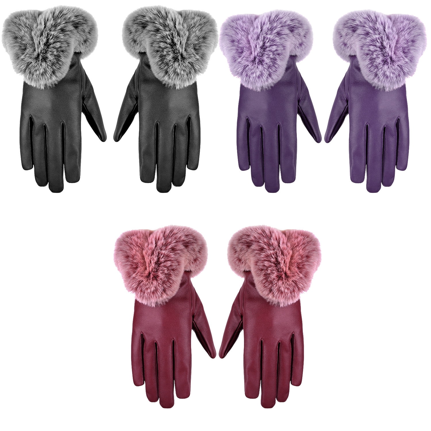 Liwarace Gloves for Women Winter Gloves Women Touchscreen Soft Leather