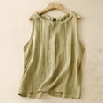 thumbnail image 2 of Mrat Womens Tank Tops with Built In Bra Ladies Summer Printed Sleeveless Round Neck Tank Tops Round Neck Tank Tops Mock Neck Tank Tops for Women S-377 Green XXL, 2 of 9