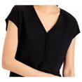 thumbnail image 4 of Bar III Women's Seamed V-Neck Top – Black, Size - XXS, 4 of 5