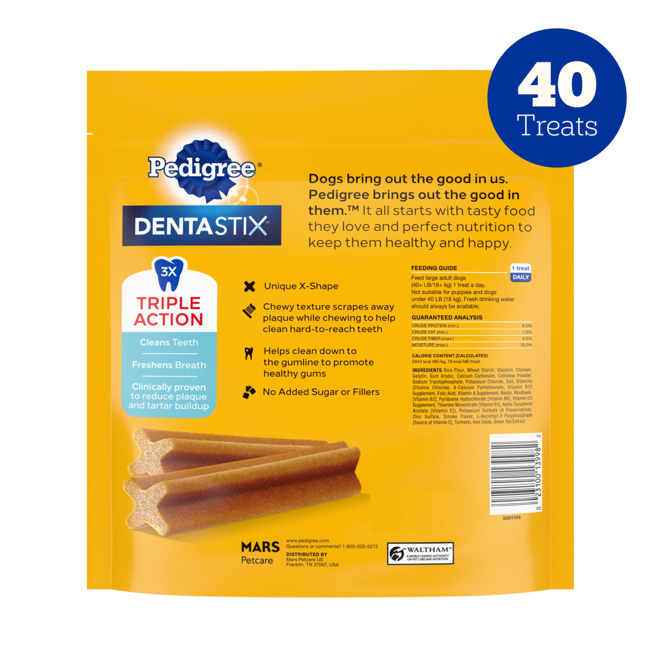 (4 pack) Pedigree Dentastix Original Flavor Large Breed Dog Treats 2.08 lb Bag
