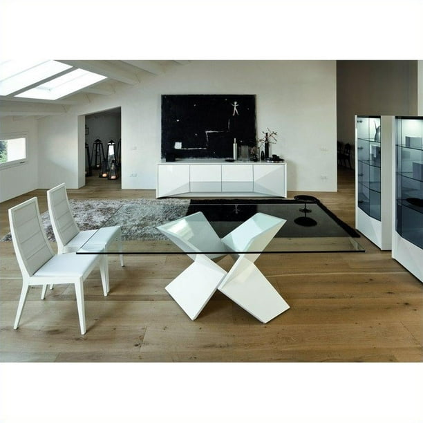 Rossetto Sapphire Glass Top Dining Table In White Com Rossetto Sapphire Glass Top Dining, Craigslist Dining Table Nyc