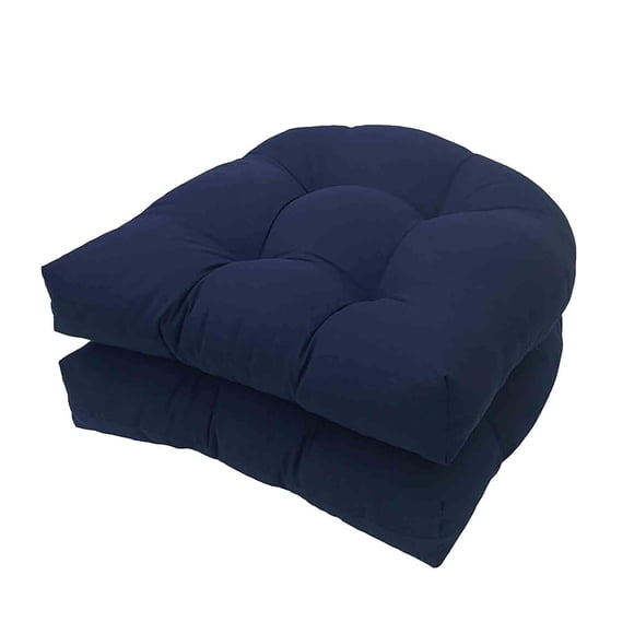 Xiao Hua two-piece outdoor cushion set, suitable for terrace furniture, 19x19 inches, replaceable furniture cushion, suitable for rattan chairs, dining chairs, etc. Navy blue