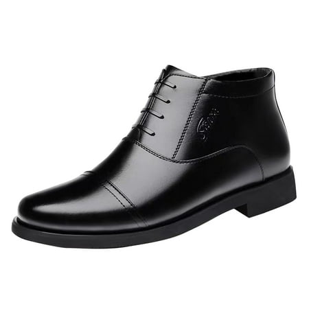 Fsqjgq Comfortable Dress Shoes For Men Lace Up Shoes Semi Formal Shoes Men Shoes Casual High Top Cotton Shoes Old People Cotton Shoes Old Men Leather Cotton Shoes Men Shoes Casual Wide 11