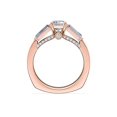 thumbnail image 2 of 0.90 T.C.W Emerald Shape Natural Diamond Latest Design Three Stone Wedding Ring for Ladies Solid 14K Rose Gold Size 8, 2 of 8
