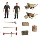 thumbnail image 2 of Niños Granja Props Toy Muñeca Desktop People Modelo Farmers de acción RPG Regalos Decoración para hogar Juguetes para niños, 2 of 9