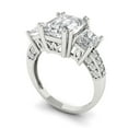 thumbnail image 2 of Three-Stone Engagement Ring for Women - 4.27ct White Sapphire in 14K White Gold Promise Ring, 2 of 6
