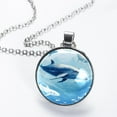 thumbnail image 2 of Whale Glass Design Circular Pendant Necklace - Elegant Jewelry for Women, 2 of 5