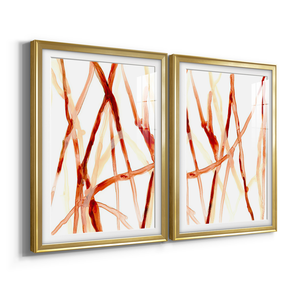 Wexford Home Runnel V Premium Framed Print, 30.5" x 42.5" - Ready to Hang, Gold (Set of 2)