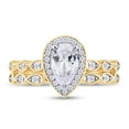 thumbnail image 2 of AFFY 1.16CT Moissanite Diamond Halo Engagement Bridal Ring Set for Women 14K Yellow Gold over Silver-9, 2 of 6