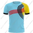 thumbnail image 3 of Camiseta de la selección nacional de Bélgica 2024, camiseta con estampado 3D azul belga, ropa informal de verano para hombre para correr y entrenar, 3 of 4