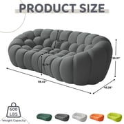 99 Bubble Couch Modern, Oversized Curved Couches, Lazy Floor Sofa, Dark Gray Bubble Couch,Modern Upholstered Comfy Mesh Fabric 3D Honeycomb Shape Couches for Living Room,Office,Apartment,3-Seater
