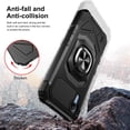 thumbnail image 4 of TJS for Cricket Debut S2 / AT&T Calypso 4 Phone Case, [Military Grade] Robotic Magnetic Support Car Mount Metal Ring Holder Kickstand Cover (Black), 4 of 6