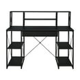 thumbnail image 3 of GZXS 47" Modern Computer Desk with Storage Hutch, Open Shelves and 1 Drawer, Industrial Writing Workstation for Home Office, Black, 3 of 8