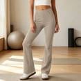thumbnail image 5 of YHAJDS Women Wide Leg Yoga Pants Button Pocket Design Casual Fitness Long Bottoms, 5 of 8