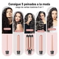 thumbnail image 2 of Plancha Rizadora De Cerámica Profesional BLOSOOM 5 En 1 Rosa con Negro, 2 of 5