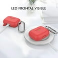 thumbnail image 3 of SHENMO Airpods Pro Lightning Resistant Case, Compatible with Airpods Pro 2019 [Front LED Visible] Apple AirPods Pro Shockproof Case with Carabiner, Red, 3 of 5