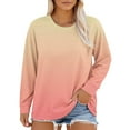 thumbnail image 2 of Juniors T-Shirts Plus Size Neck T Shirts Women Long Sleeve Tops Casual Summer Tshirts Loose Fit Tee T Shirts for Women, 2 of 6