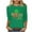 Green, variant on Erwazi St Patricks Day Shirt Women 3/4 Sleeve Crew Neck T-Shirts Shamrock Funny Graphic Tee Tops