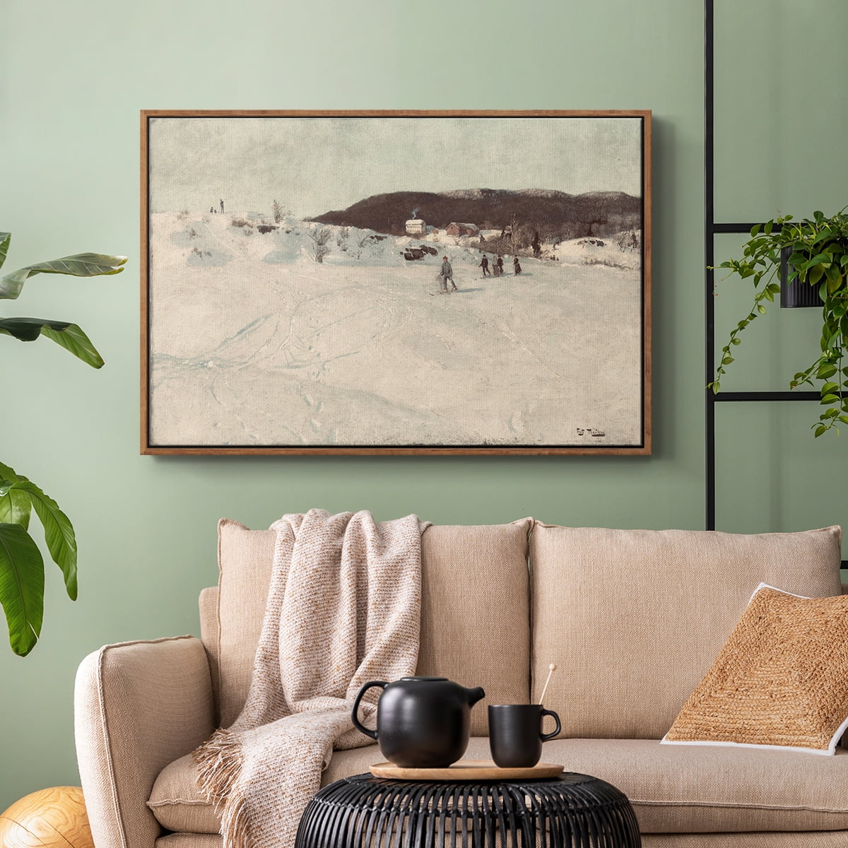 Vintage Landscape-CCLXXVI By Wexford Home Framed in Walnut Wood Gallery Wrapped Canvas 27 in. x 41 in.