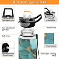 thumbnail image 4 of Qxltty Gild Dark Green Marbles Water Bottle 32 oz with Straw BPA Free Reusable Fitness Sport Bottle Perfect for Travel School Outdoors and Gym, 4 of 7