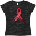 thumbnail image 3 of Inktastic Heart Health Awareness Red Ribbon Made of Hearts Women's T-Shirt, 3 of 5