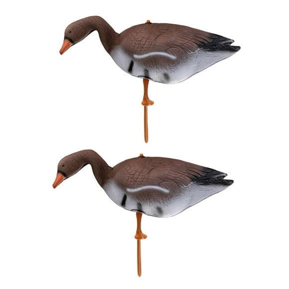 Almencla 2pcs Lifelike Goose Decoy Floating Hunting Bait Lure Shooting Target for Garden